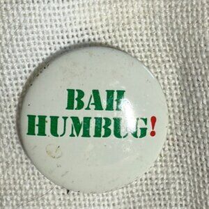 Vintage Christmas 'BAH HUMBUG tone Brooch / pin